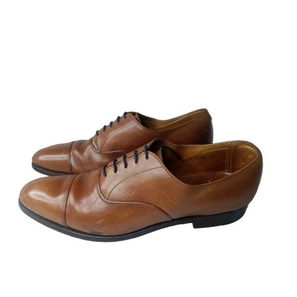 Vintage Paul Stuart Captoe Oxfords Men\'s Shoes Size 10.5 Village Cobbler Brown main image 8